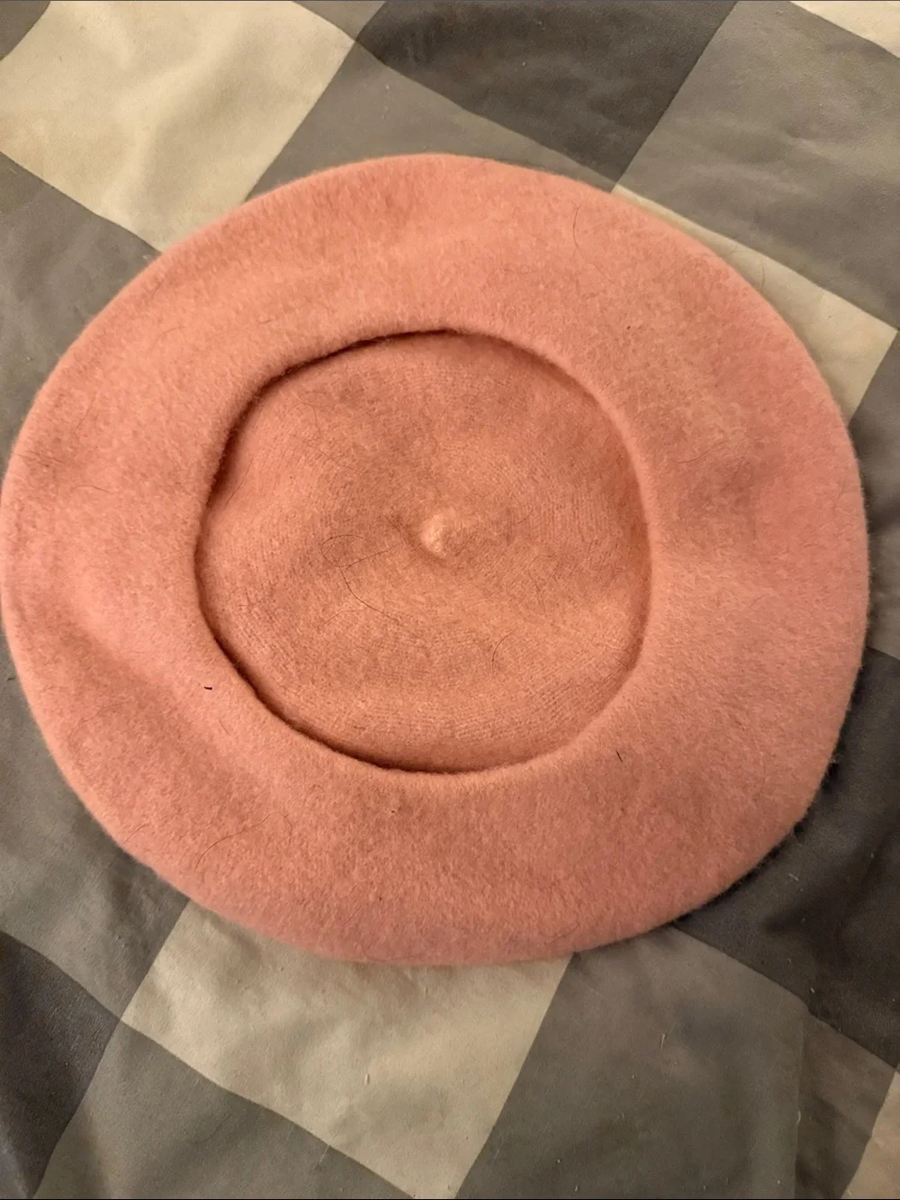Classic Soft Pink Wool Beret for Women